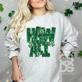 DTF Transfer - DTF015051 - Faux Glitter/Embroidery Shamrock States