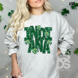 DTF Transfer - DTF015051 - Faux Glitter/Embroidery Shamrock States