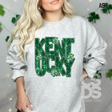 DTF Transfer - DTF015051 - Faux Glitter/Embroidery Shamrock States