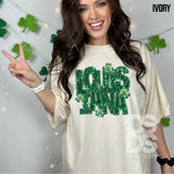 DTF Transfer - DTF015051 - Faux Glitter/Embroidery Shamrock States