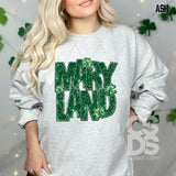 DTF Transfer - DTF015051 - Faux Glitter/Embroidery Shamrock States