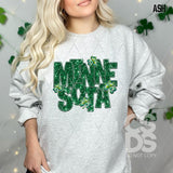 DTF Transfer - DTF015051 - Faux Glitter/Embroidery Shamrock States