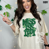 DTF Transfer - DTF015051 - Faux Glitter/Embroidery Shamrock States