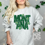 DTF Transfer - DTF015051 - Faux Glitter/Embroidery Shamrock States