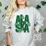 DTF Transfer - DTF015051 - Faux Glitter/Embroidery Shamrock States