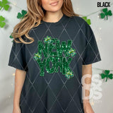 DTF Transfer - DTF015051 - Faux Glitter/Embroidery Shamrock States