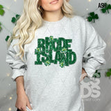 DTF Transfer - DTF015051 - Faux Glitter/Embroidery Shamrock States