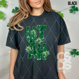 DTF Transfer - DTF015051 - Faux Glitter/Embroidery Shamrock States
