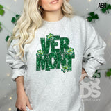 DTF Transfer - DTF015051 - Faux Glitter/Embroidery Shamrock States