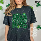 DTF Transfer - DTF015051 - Faux Glitter/Embroidery Shamrock States