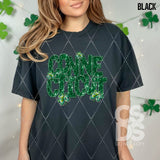 DTF Transfer - DTF015051 - Faux Glitter/Embroidery Shamrock States