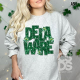 DTF Transfer - DTF015051 - Faux Glitter/Embroidery Shamrock States