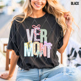 DTF Transfer - DTF015056 - Faux Embroidery Spring Bow States