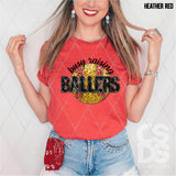 DTF Transfer - DTF015059 - Faux Glitter/Embroidery Raising a Baller(s) Sports Set
