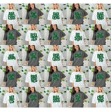 DTF Transfer - DTF015052 - Faux Glitter/Embroidery Shamrock Mascots