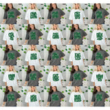 DTF Transfer - DTF015052 - Faux Glitter/Embroidery Shamrock Mascots