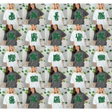 DTF Transfer - DTF015052 - Faux Glitter/Embroidery Shamrock Mascots