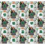 DTF Transfer - DTF015052 - Faux Glitter/Embroidery Shamrock Mascots