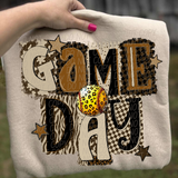 DTF Transfer - DTF015178 - Brown Block Letter Game Day