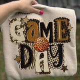 DTF Transfer - DTF015178 - Brown Block Letter Game Day