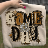 DTF Transfer - DTF015178 - Brown Block Letter Game Day