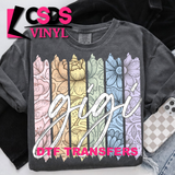 DTF Transfer - DTF015651 Pastel Floral Name Stripes