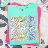 DTF Transfer - DTF015651 Pastel Floral Name Stripes
