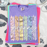 DTF Transfer - DTF015651 Pastel Floral Name Stripes