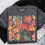DTF Transfer - DTF015652 Rainbow Floral Name Stripes