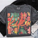 DTF Transfer - DTF015652 Rainbow Floral Name Stripes
