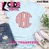 DTF Transfer - DTFCUSTOM192 Strawberry Gingham Custom Monogram