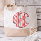 DTF Transfer - DTFCUSTOM192 Strawberry Gingham Custom Monogram