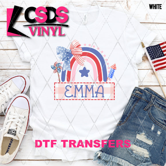 DTF Transfer - DTFCUSTOM209 - Patriotic Rainbow Girl Name Plate