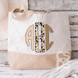 DTF Transfer - DTFCUSTOM211 - Boho Neutral Leopard Custom Monogram