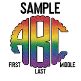 DTF Transfer - DTFCUSTOM221 - Faux Glitter Rainbow Pride Custom Monogram