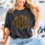 DTF Transfer - DTFCUSTOM255 - Gold Faux Glitter Custom Monogram