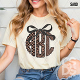 DTF Transfer - DTFCUSTOM270 - Coquette Brown Leopard Monogram