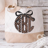 DTF Transfer - DTFCUSTOM270 - Coquette Brown Leopard Monogram