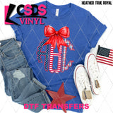DTF Transfer - DTFCUSTOM271 - Coquette Patriotic Custom Monogram