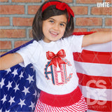 DTF Transfer - DTFCUSTOM271 - Coquette Patriotic Custom Monogram