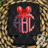 DTF Transfer - DTFCUSTOM271 - Coquette Patriotic Custom Monogram