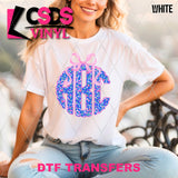 DTF Transfer - DTFCUSTOM272 - Coquette Floral Custom Monogram