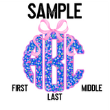 DTF Transfer - DTFCUSTOM272 - Coquette Floral Custom Monogram