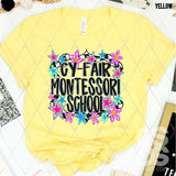 DTF Transfer - DTFCUSTOM280 - RETRO MONTESSORI SCHOOL STARS CUSTOM NAME