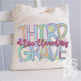 DTF Transfer - DTFCUSTOM281 - COLORFUL BRUSHSTROKE GRADES CUSTOM TEXT