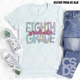 DTF Transfer - DTFCUSTOM281 - COLORFUL BRUSHSTROKE GRADES CUSTOM TEXT