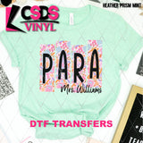 DTF Transfer - DTFCUSTOM289 - Floral Block School Titles with Custom Name