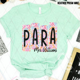 DTF Transfer - DTFCUSTOM289 - Floral Block School Titles with Custom Name