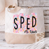 DTF Transfer - DTFCUSTOM289 - Floral Block School Titles with Custom Name