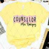 DTF Transfer - DTFCUSTOM289 - Floral Block School Titles with Custom Name